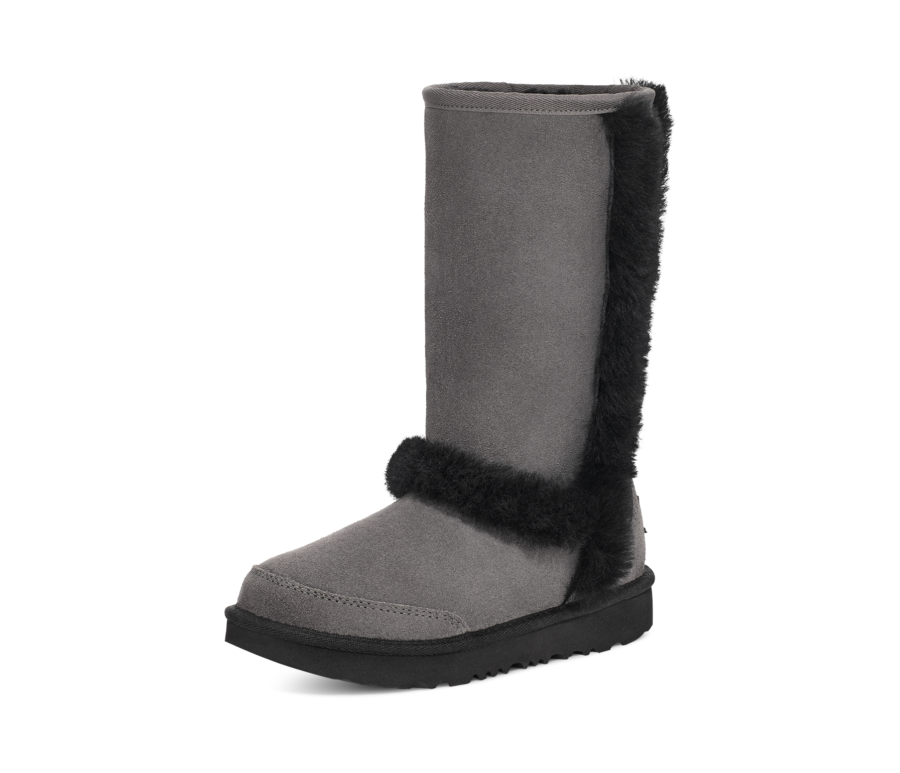 UGG Sunburst Tall Boot Grey Black (Kids), Grey/Black (1143694K-GRB)