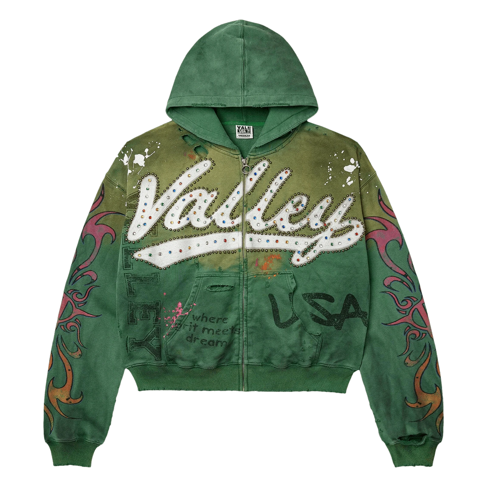 Vale Forever Inferno Zip Up Hoodie Green