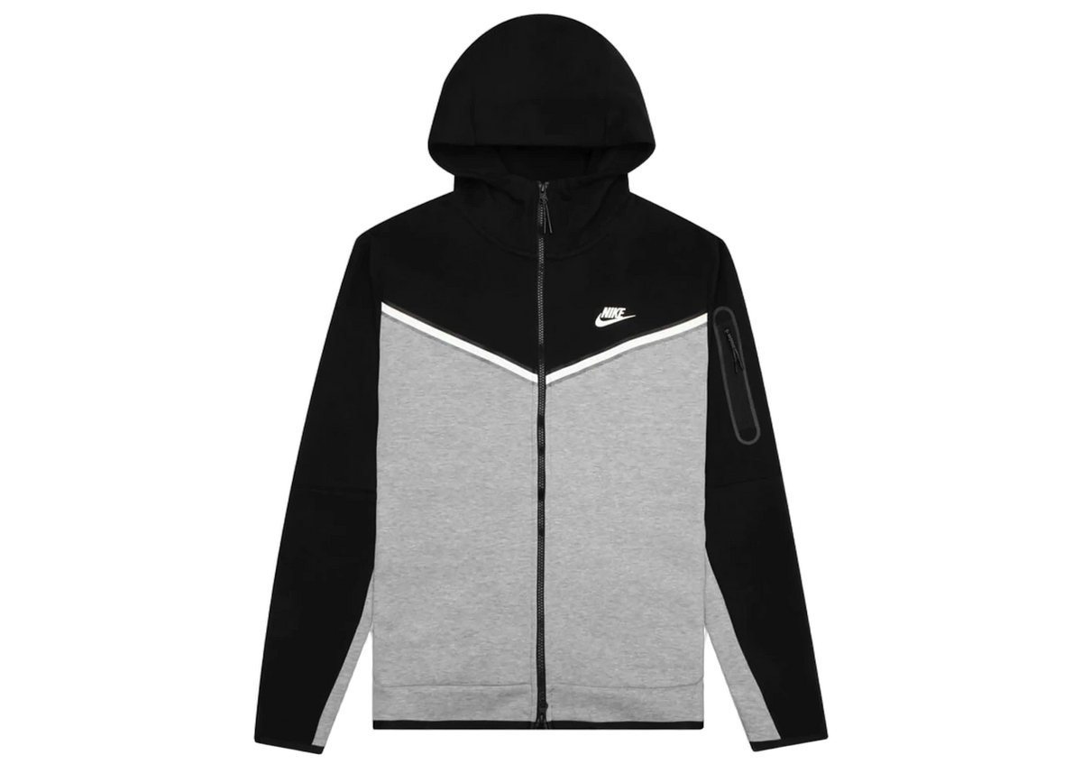 Nike Sportswear Tech Fleece Full-Zip Hoodie Black/Dark Grey Heather/White