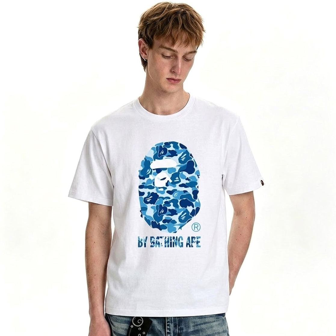 BAPE A Bathing Ape ABC Camo T-Shirt White Blue