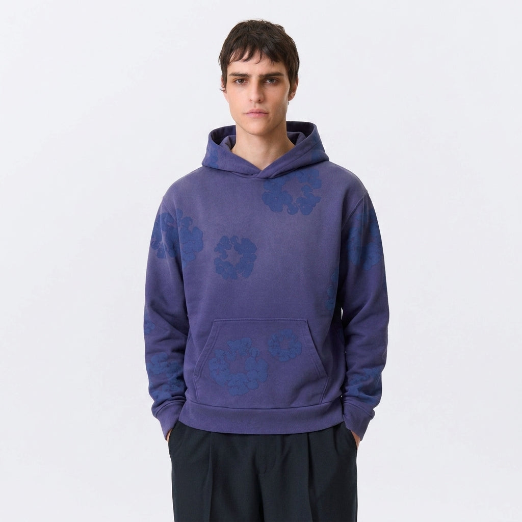 Denim Tears Mono Cotton Wreath Hoodie Washed Blue