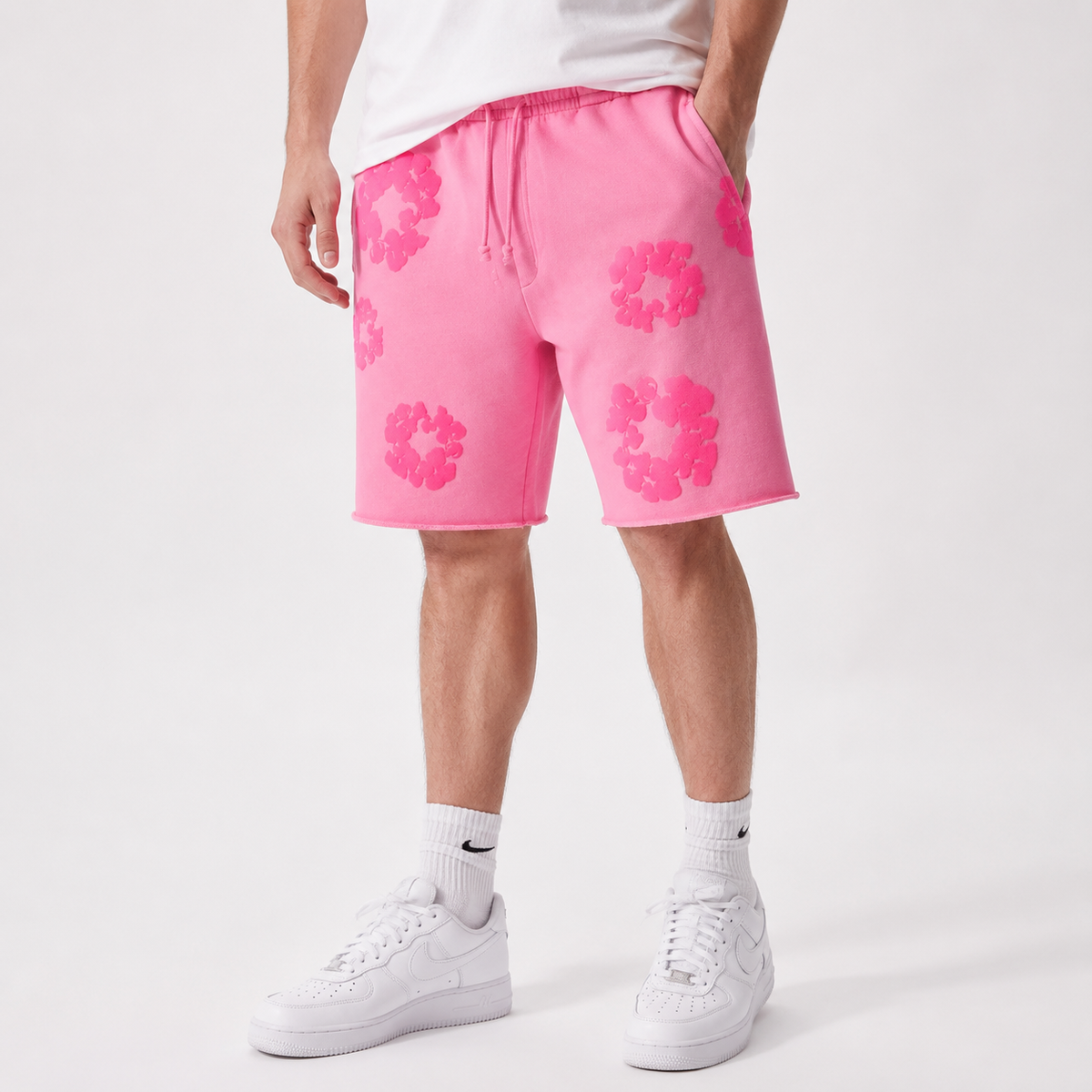 Denim Tears Mono Cotton Wreath Sweat Shorts Pink