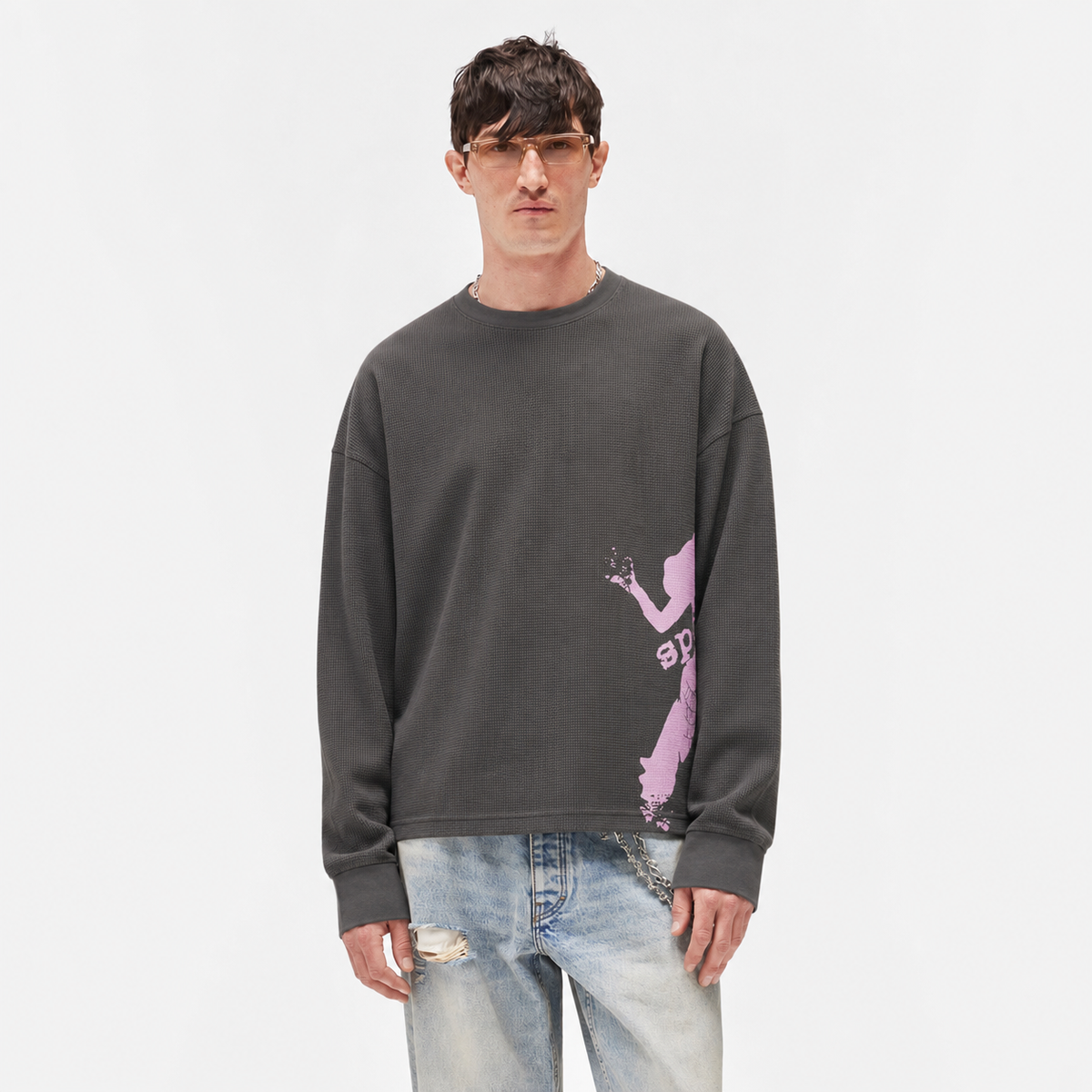 Sp5der 5EX Girl Thermal L/S T-Shirt Dark Grey