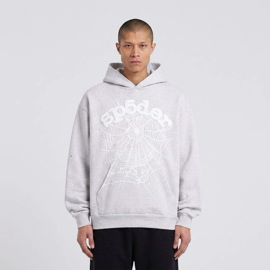 Sp5der OG Web Hoodie Heather Grey