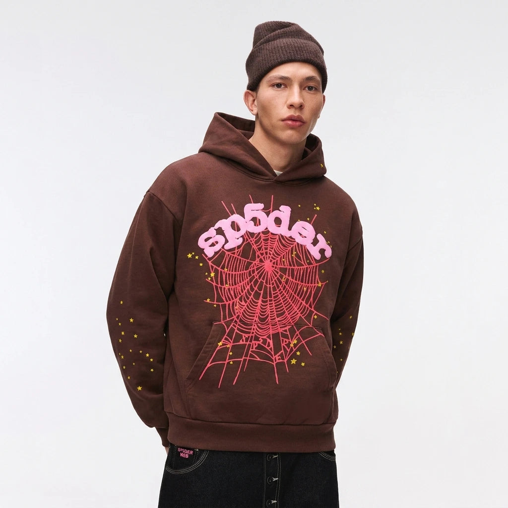 Sp5der Web Hoodie Brown