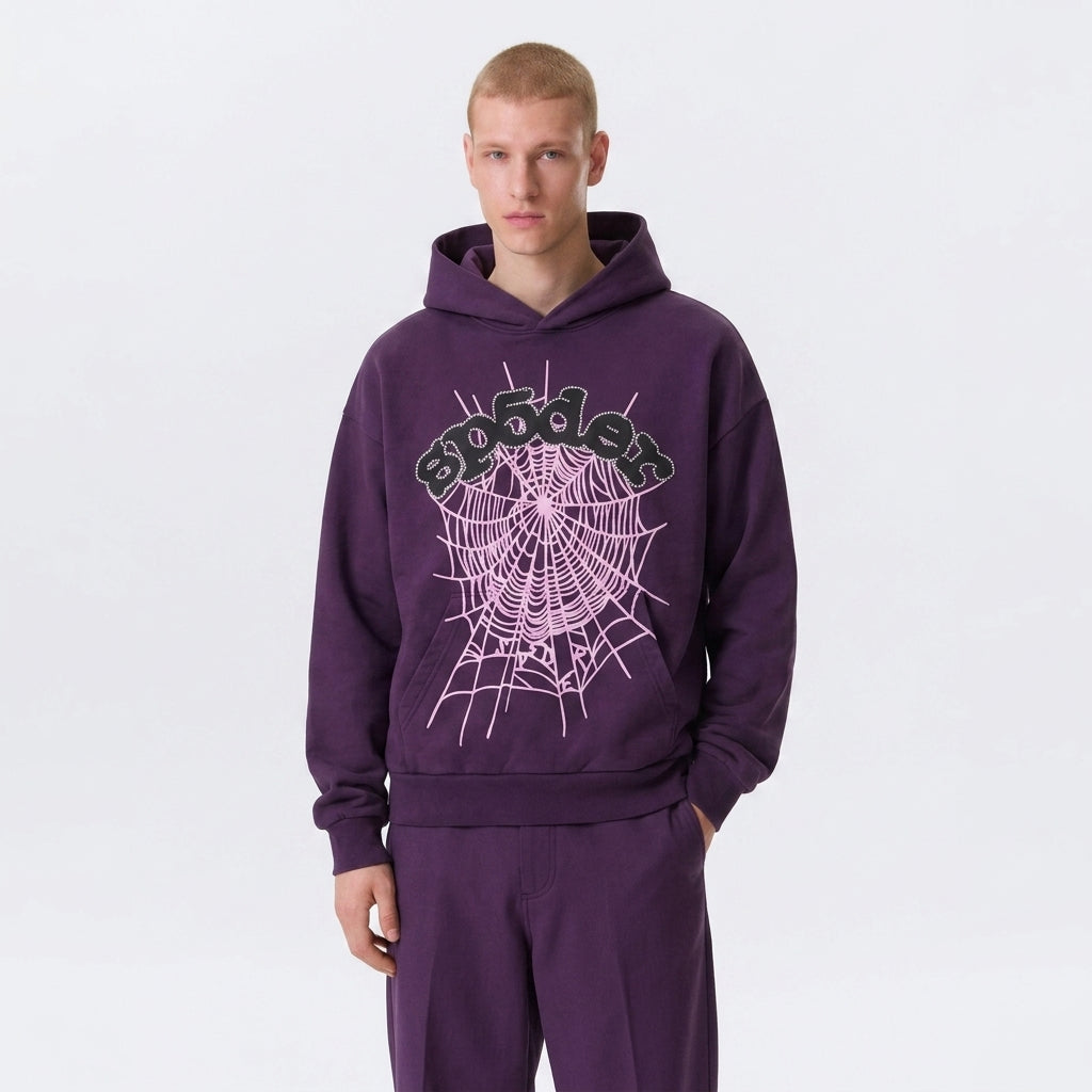 Sp5der Web Hoodie Purple