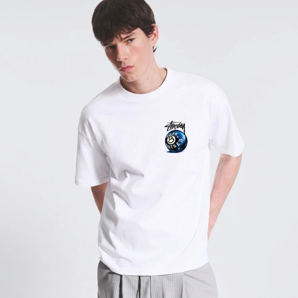 Stussy Born X Raised 8 Ball T-Shirt White