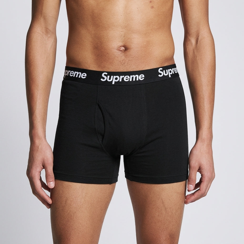 Supreme Hanes Boxer Briefs Black (4 Pack)